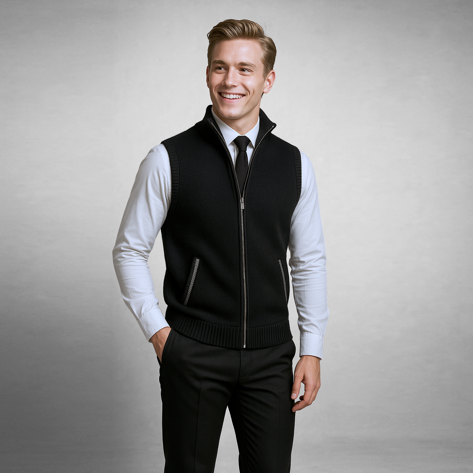 Luigi | Wool Zip Layer Cardigan