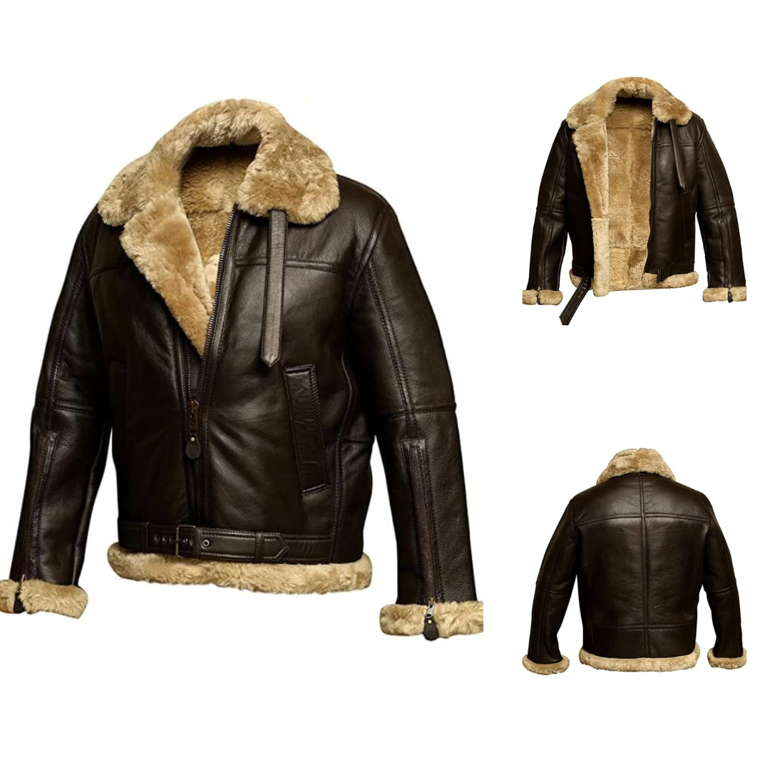Rian – Men’s Warm Leather Aviator Jacket