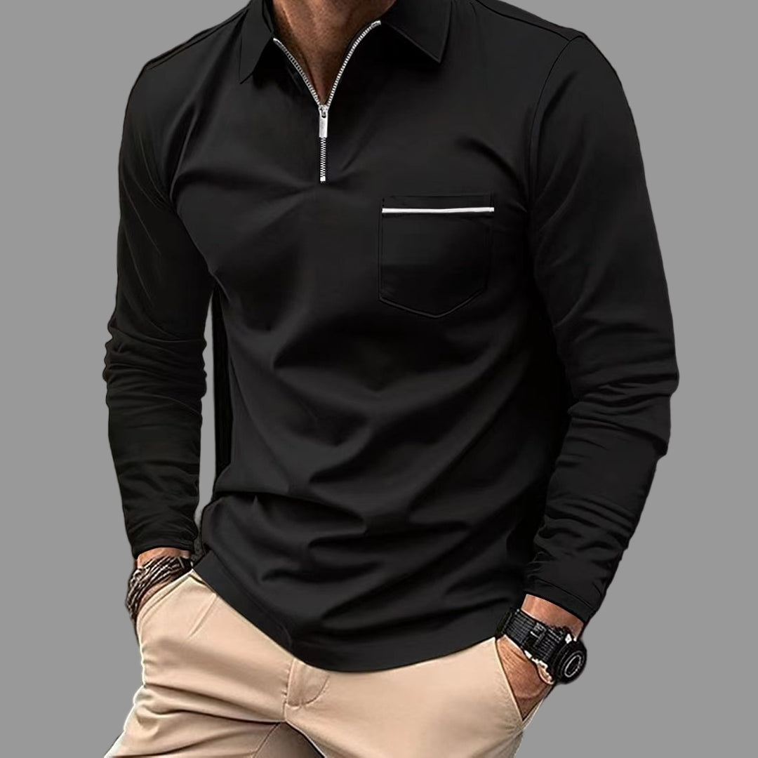 Ferro – Men’s Half-Zip Knitted Polo