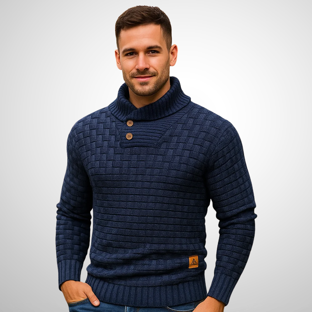 Alastair – Men’s Button‑Collar Knit Sweater