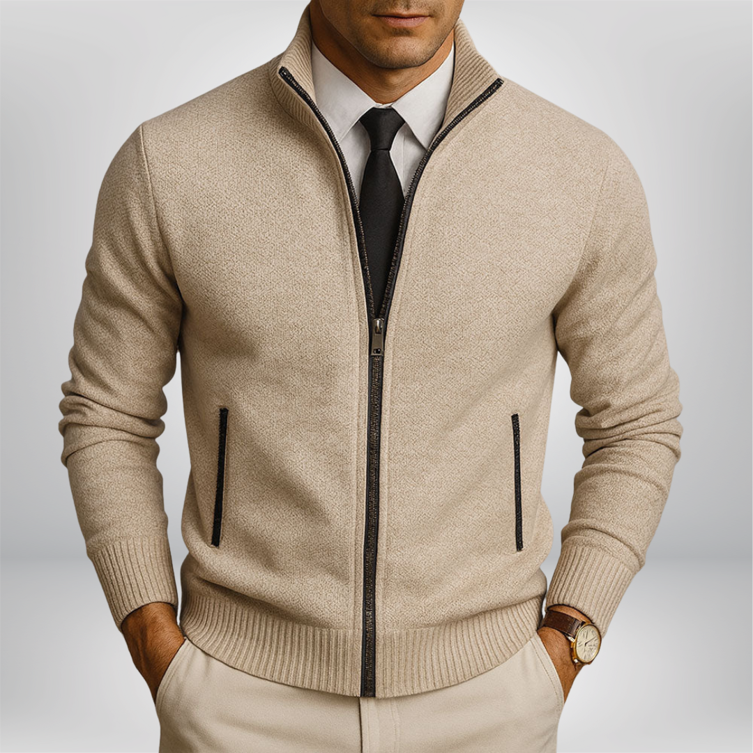 Bennett – Men’s Zip-Up Merino Wool Cardigan