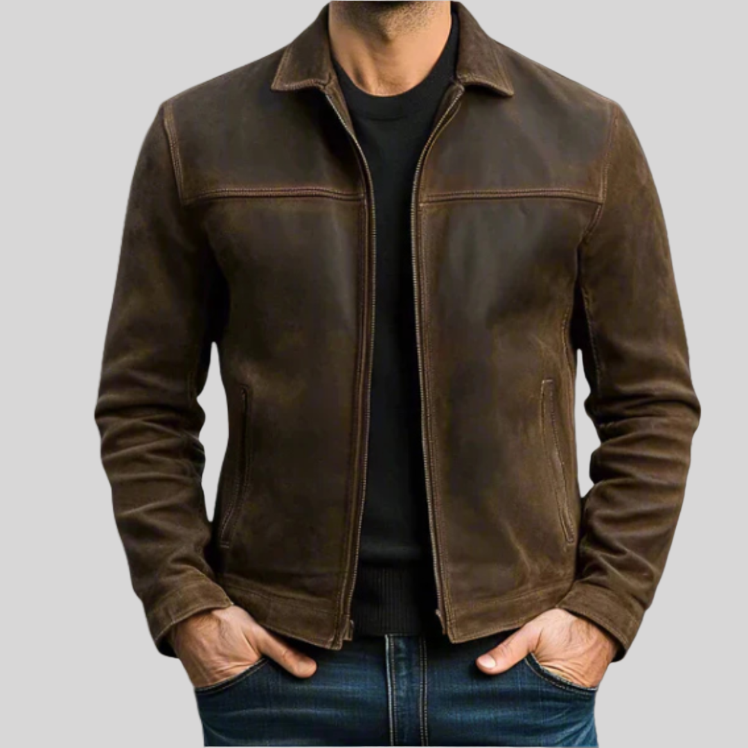 Tobiaas – Men’s Slim-Fit Leather Jacket