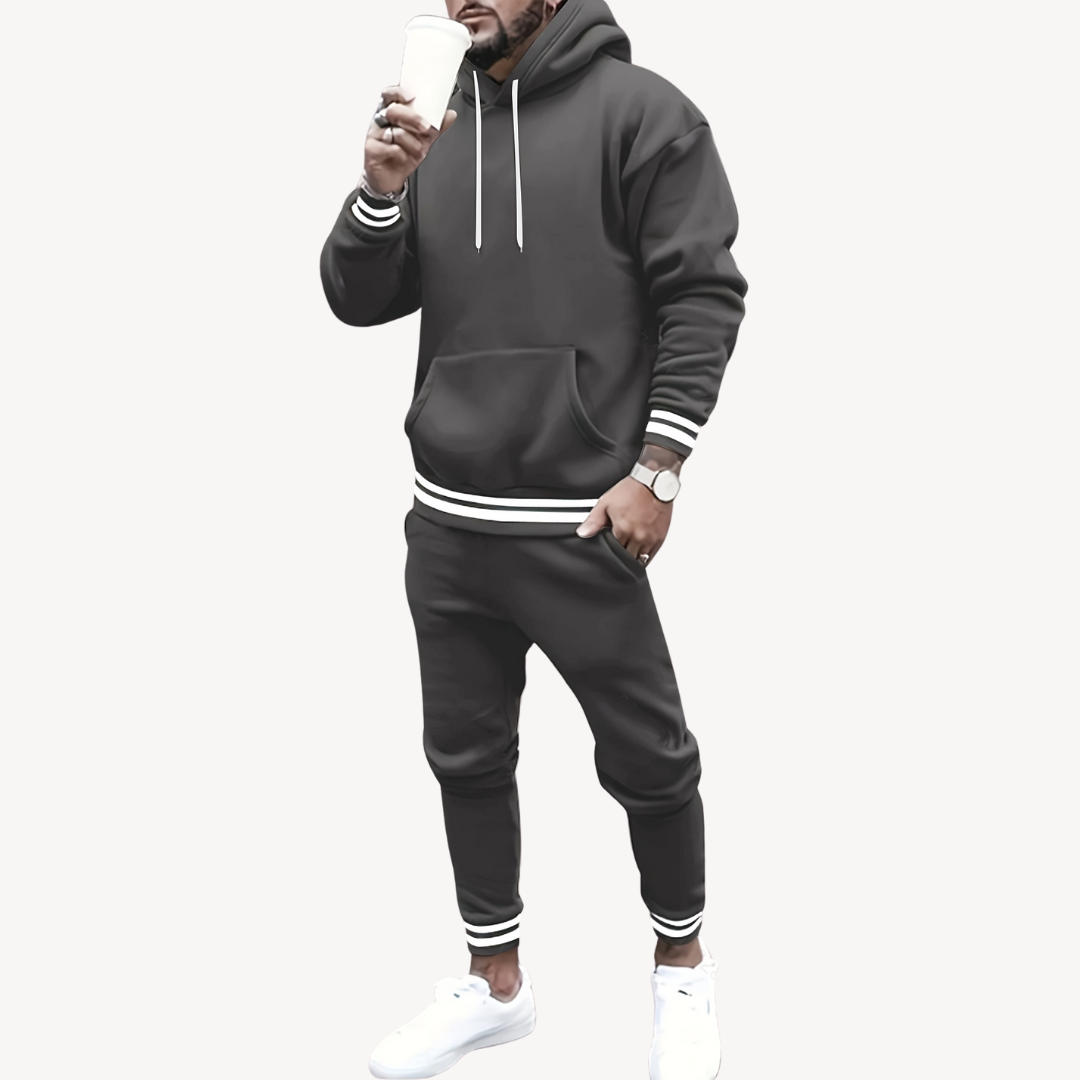 Jarvis – Striped Hoodie & Jogger Tracksuit Set