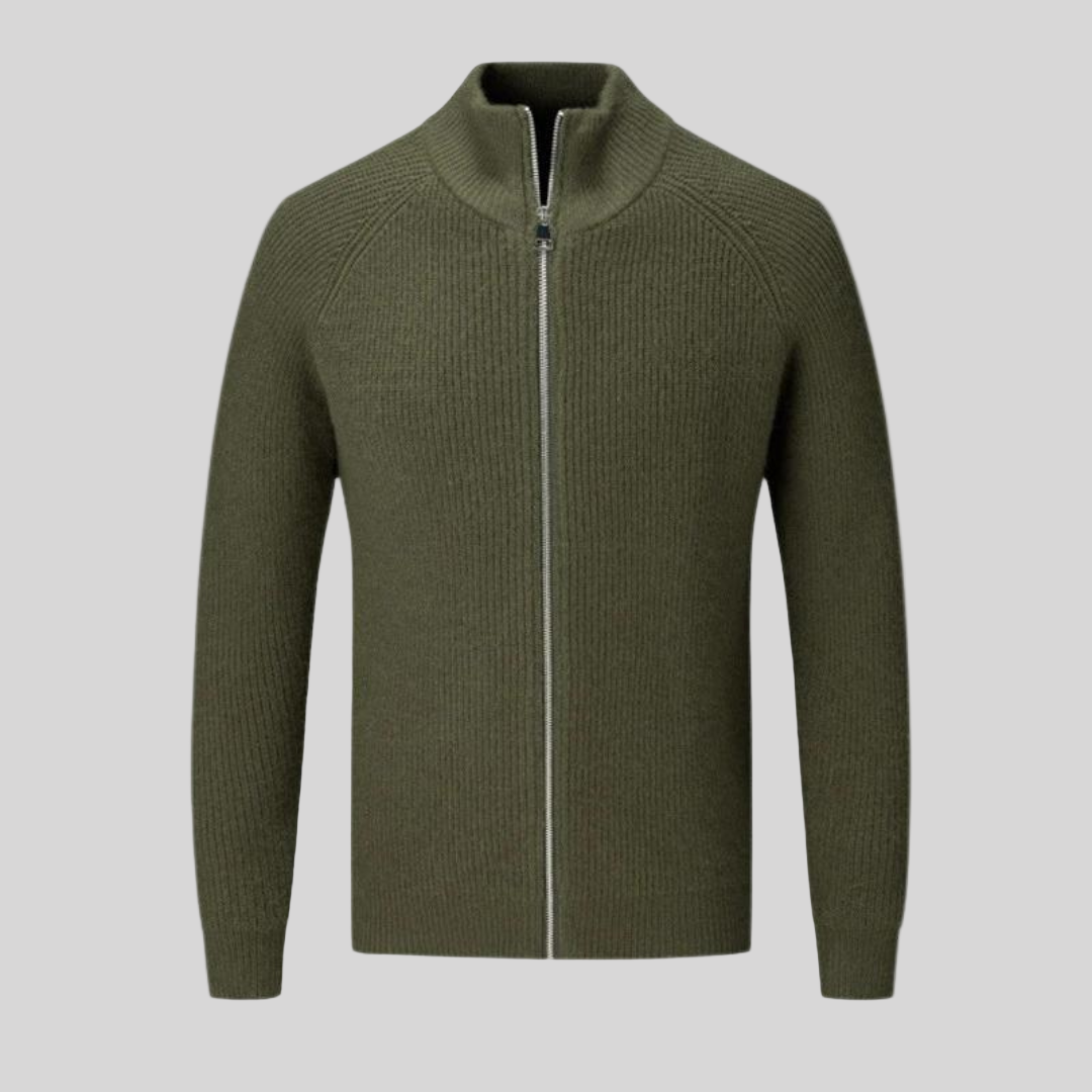 Giorgio – Minimalist Zip-Up Cardigan