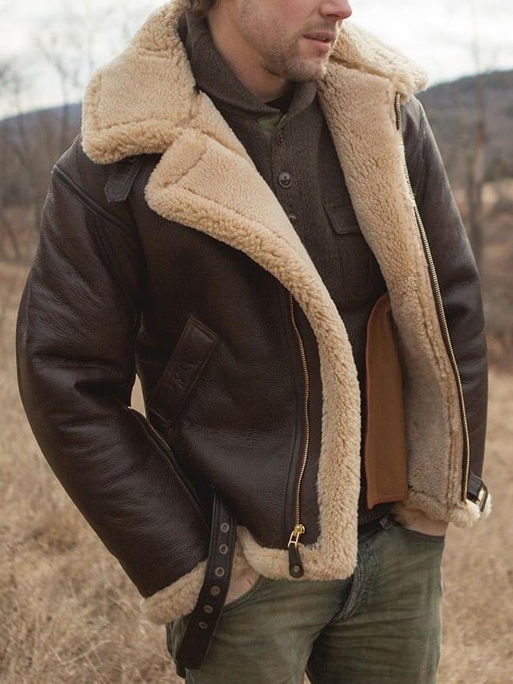 Rian – Men’s Warm Leather Aviator Jacket