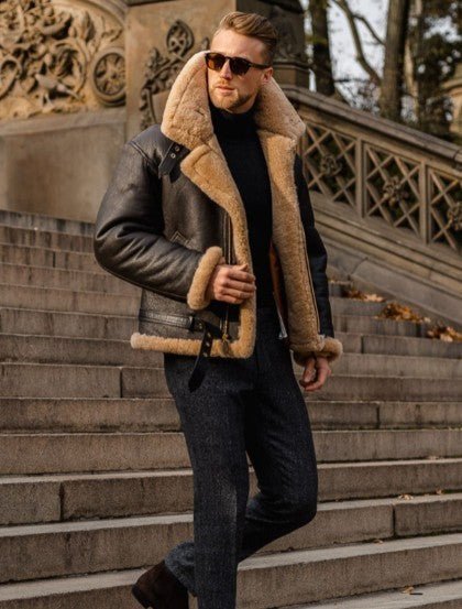 Rian – Men’s Warm Leather Aviator Jacket