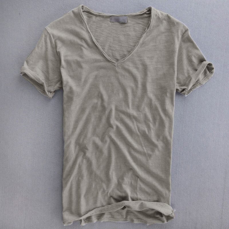 Beau - Lightweight V-Neck Cotton T-Shirt