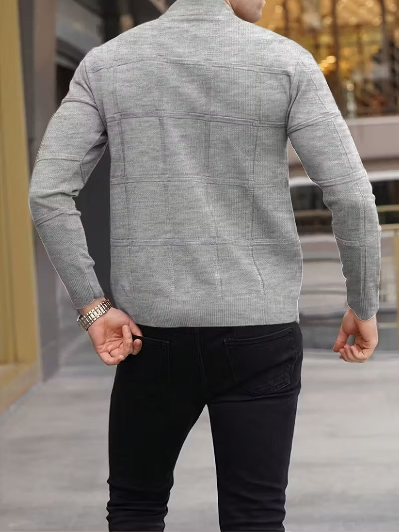 Aaron – Men’s Thermal Knit Stand Collar Sweater