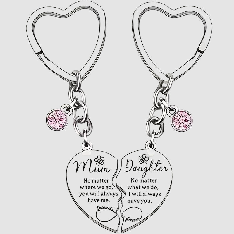 Evie – Mother-Daughter Heart Keychain Set