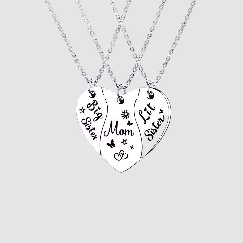 Grace – Heart-Shaped Stainless Steel Mother and Daughter Necklace Set