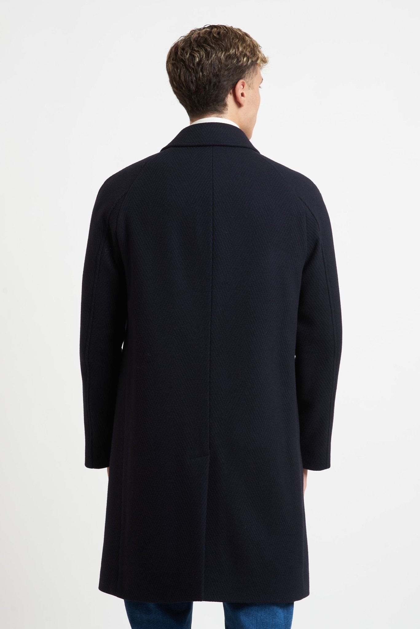 Adrian – Men’s Wool Blend Hidden-Button Overcoat