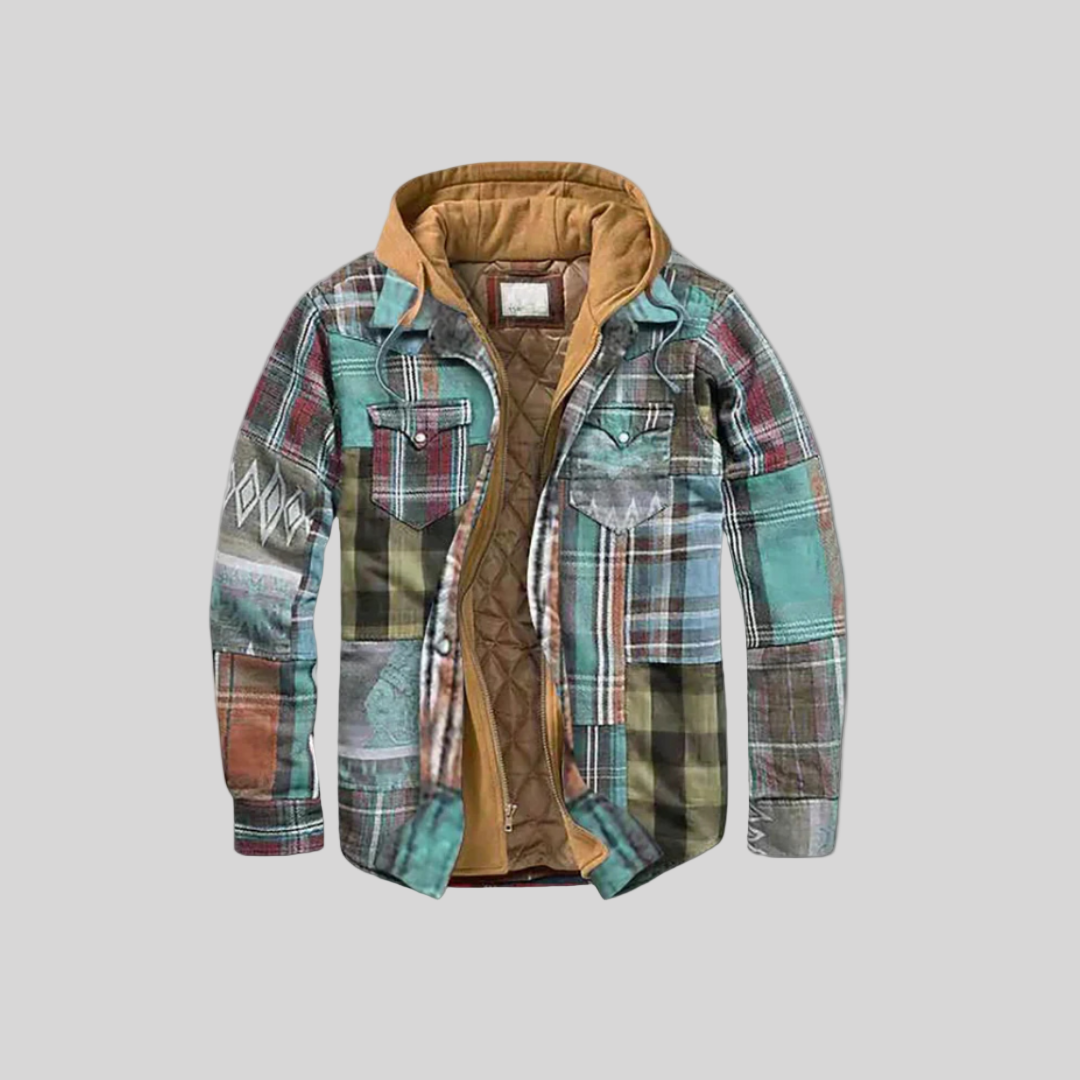 Archie – Men’s Checked Patchwork Quilted Jacket