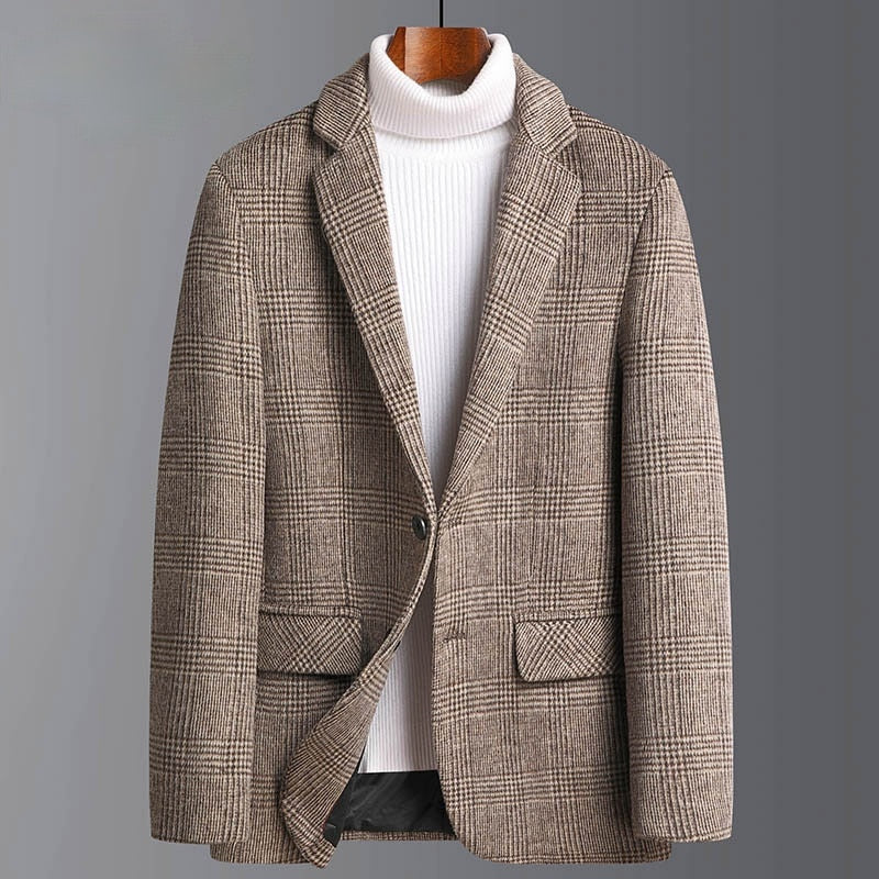Alban – Men’s Checked Wool-Blend Jacket