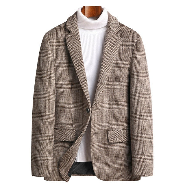 Alban – Men’s Checked Wool-Blend Jacket