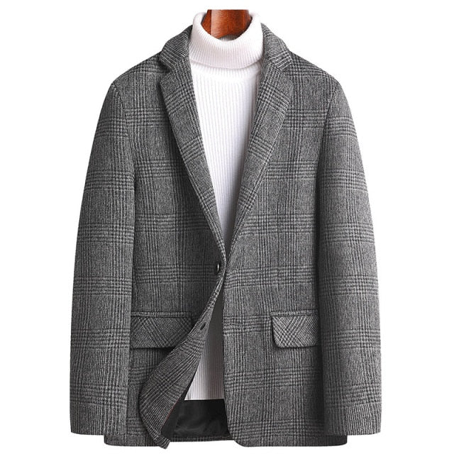 Alban – Men’s Checked Wool-Blend Jacket