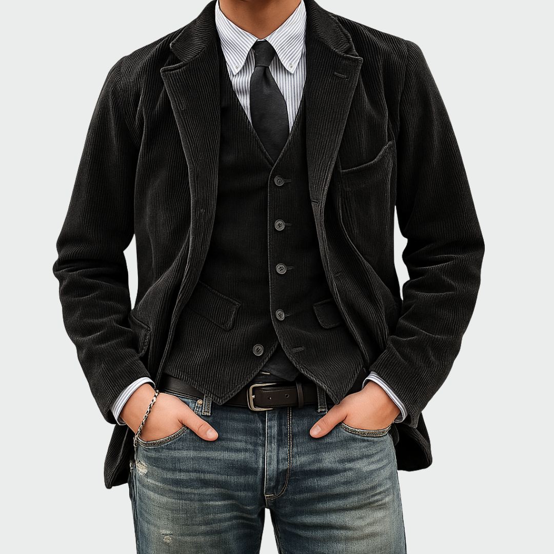Keir – Men’s Corduroy Blazer and Waistcoat Set