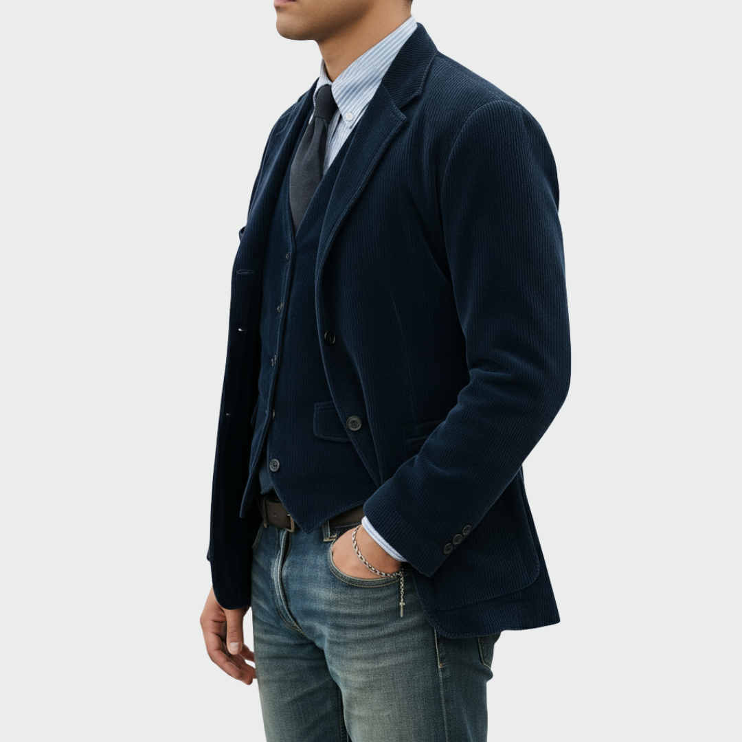Keir – Men’s Corduroy Blazer and Waistcoat Set